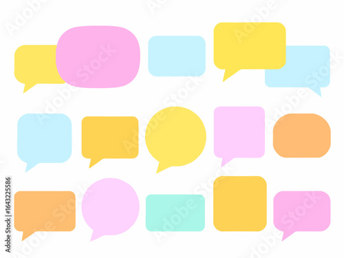 Colorful vector speech bubbles set for chat message and communication design element