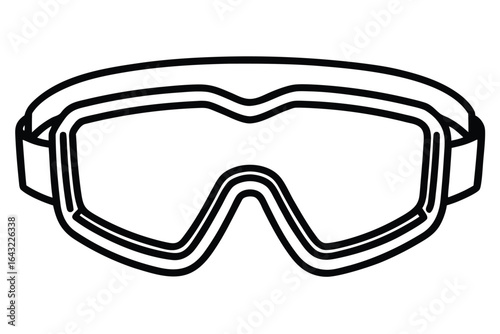 Outlined ski goggles showcase a three layered border