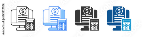 Budgeting Icon Set Multiple Style Collection
