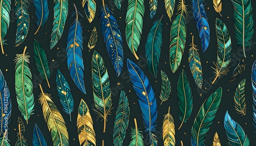 Colorful feather pattern