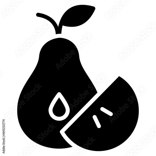 Pear icon vector image. Can be used for Fruits and Vegetables.