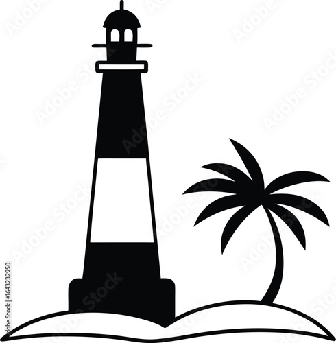 lighthouse silhouette vector illustration