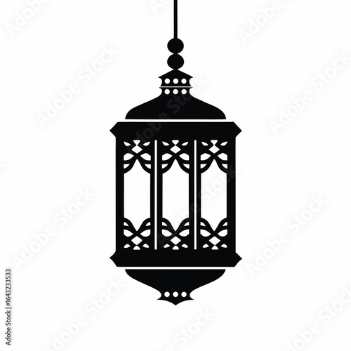 Wallpaper Mural Hanging Lantern vector silhouette illustration isolated on white background Torontodigital.ca