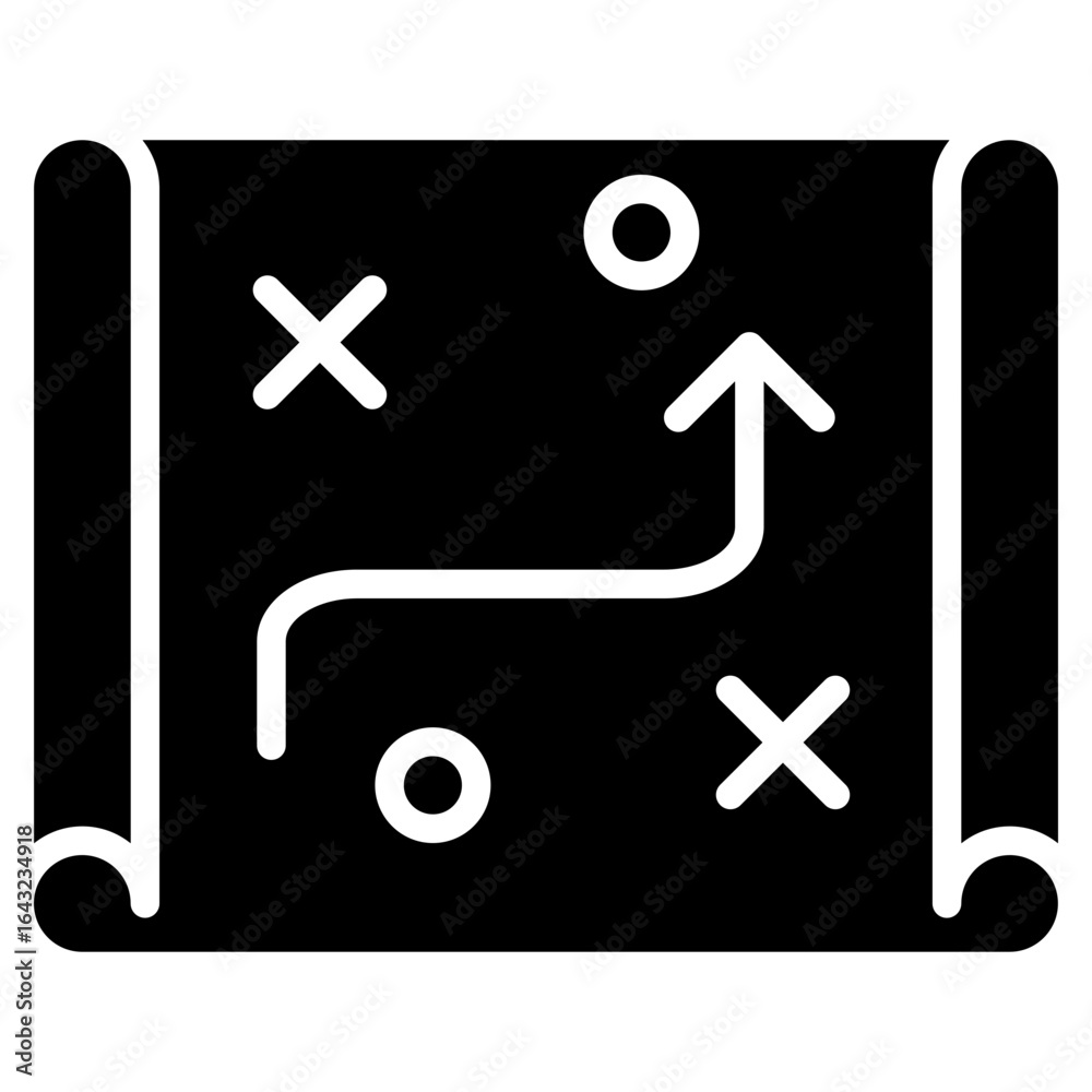 Fototapeta premium Map Scroll glyph icon