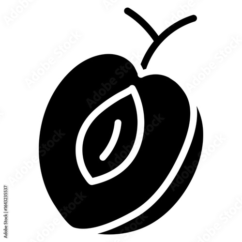 Plum icon vector image. Can be used for Fruits and Vegetables.