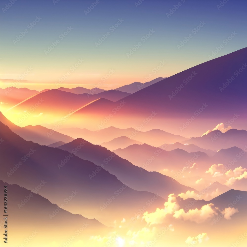 Obraz premium Twilight terrain atmosphere horizon sunbeam red sunlight