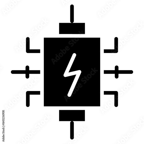 Capacitor icon vector image. Can be used for Electrician Tools.