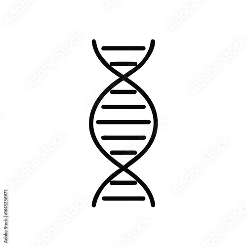 Black D N A helix symbol molecule biology