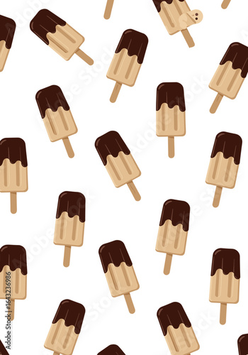 Delicious chocolate dipped vanilla ice cream popsicle pattern for summer fun and treats