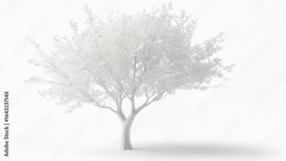 Obraz premium White tree against white background