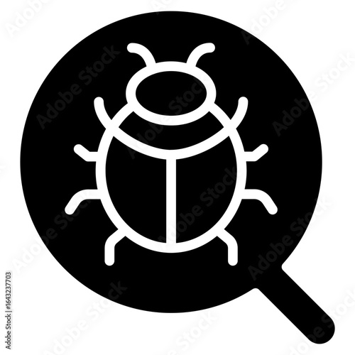 Bug Search icon vector image. Can be used for Web Hosting.