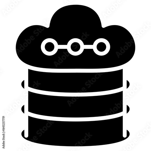 Cloud Database icon vector image. Can be used for Web Hosting.