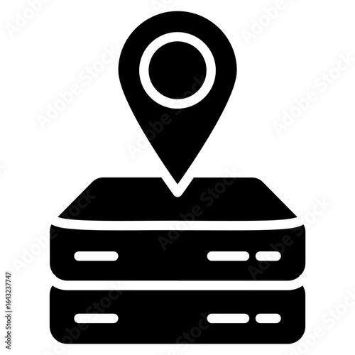 Server Location icon vector image. Can be used for Web Hosting.