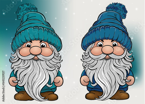 Holiday Xmas gnomes design Illustration.