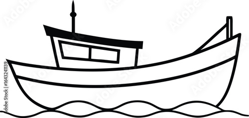 vector illustration of a fishing boat