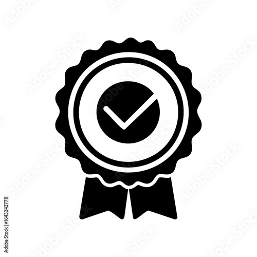 Quality guarantee certification badge symbol for verified award, approval, and achievement on a clean white background.