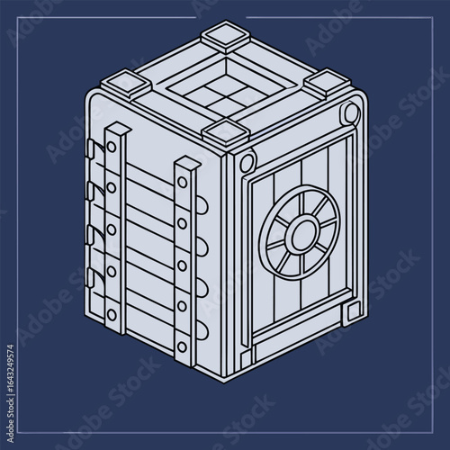 Cryocache clean wireframe line drawing.