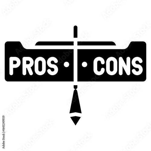 Pros and Cons icon vector image. Can be used for Project Management.
