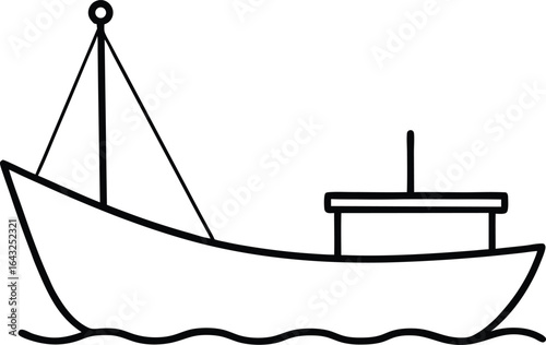 cartoon ship isolated on white