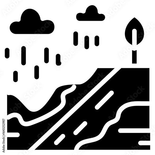 Landslide icon vector image. Can be used for Natural Disaster.