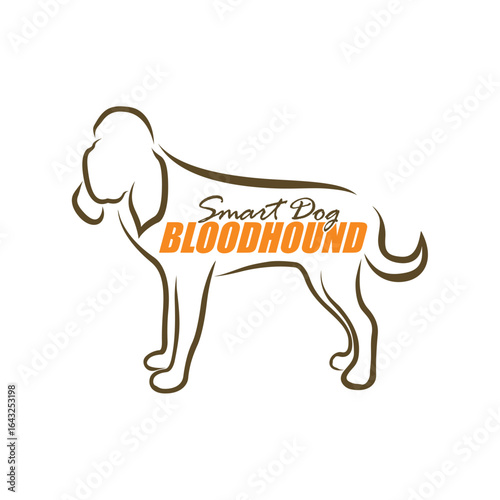 Bloodhound Dog logo design vector. Silhouette Bloodhound Dog Template Illustration