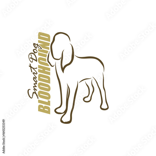 Bloodhound Dog logo design vector. Silhouette Bloodhound Dog Template Illustration