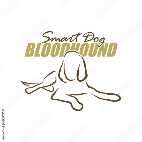Bloodhound Dog logo design vector. Silhouette Bloodhound Dog Template Illustration