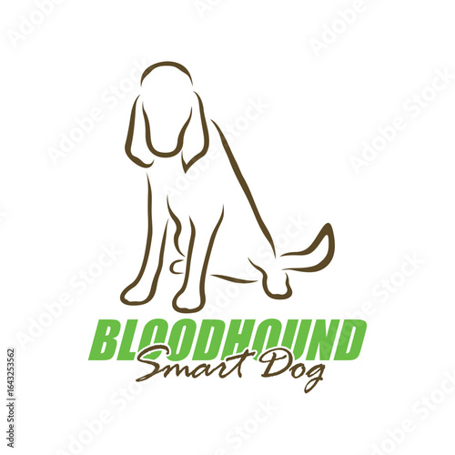 Bloodhound Dog logo design vector. Silhouette Bloodhound Dog Template Illustration