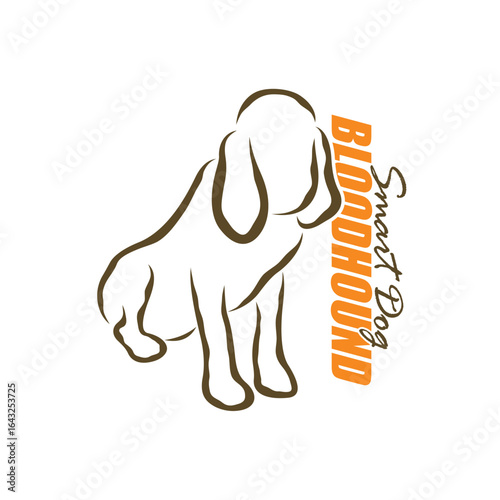 Bloodhound Dog logo design vector. Silhouette Bloodhound Dog Template Illustration