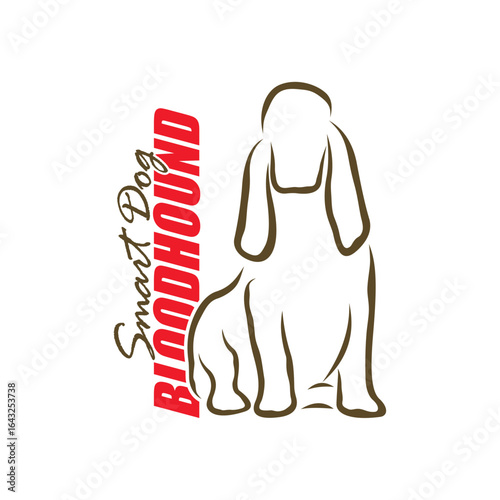 Bloodhound Dog logo design vector. Silhouette Bloodhound Dog Template Illustration