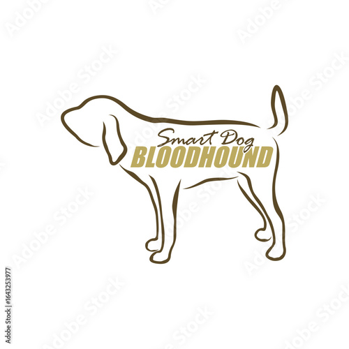 Bloodhound Dog logo design vector. Silhouette Bloodhound Dog Template Illustration
