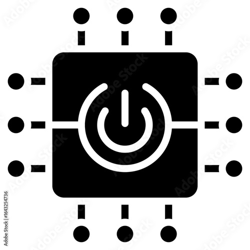 Integrated Circuit icon vector image. Can be used for Electric Circuits.