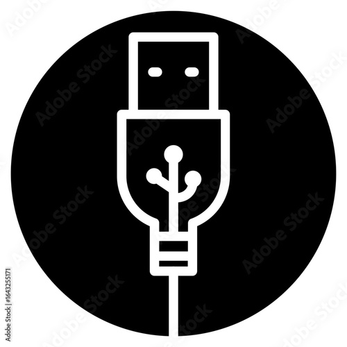 Usb Cable icon vector image. Can be used for Electric Circuits.