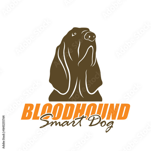 Bloodhound Dog logo design vector. Silhouette Bloodhound Dog Template Illustration