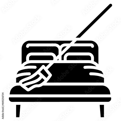 Cleaning Bedroom icon vector image. Can be used for Cleaning and Dusting.