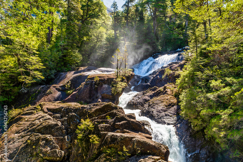 Cantaros Waterfall, near Puerto Blest, Rio Negro Province, Patagonia, Argentina.