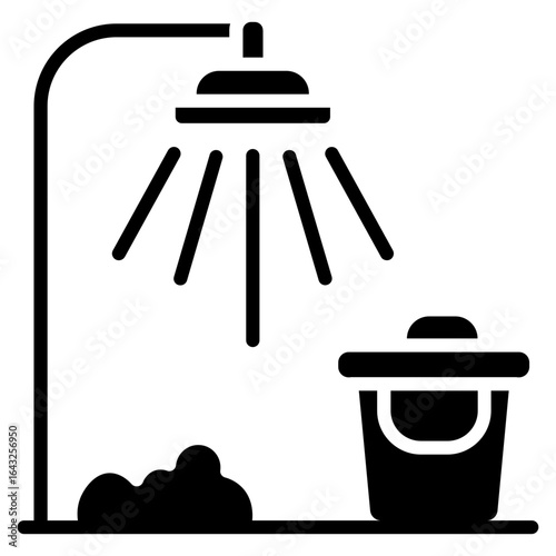 Cleaning Shower icon vector image. Can be used for Cleaning and Dusting.