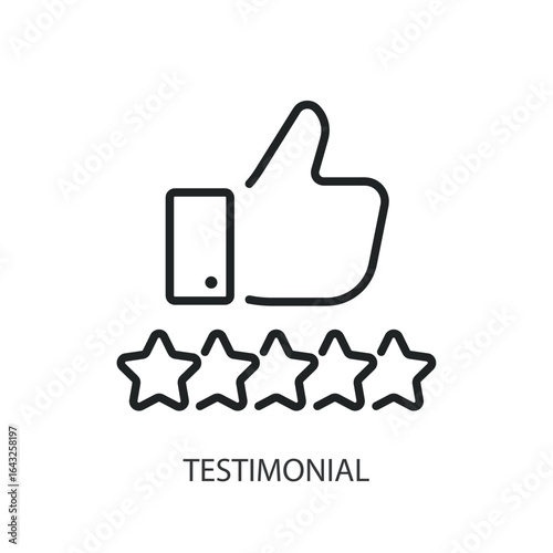 Testimonial thin line vector icons.