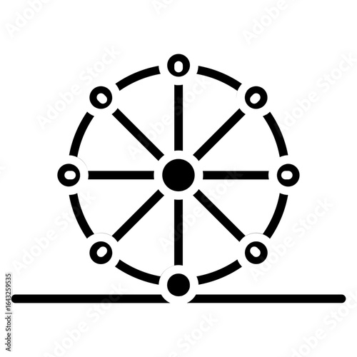 Ferris Wheel icon vector image. Can be used for Amusement Park.