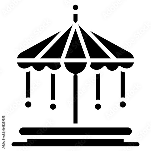 Carousel icon vector image. Can be used for Amusement Park.