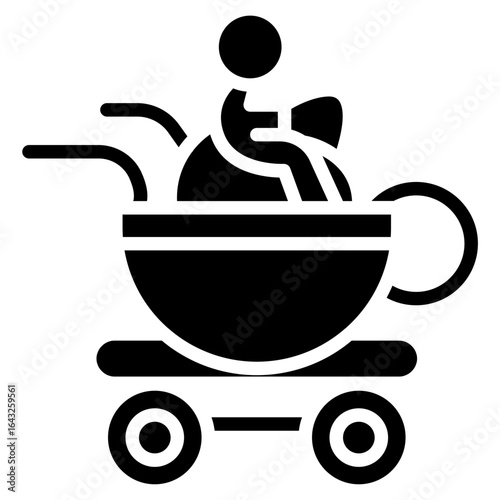 Tea Cup Ride icon vector image. Can be used for Amusement Park.