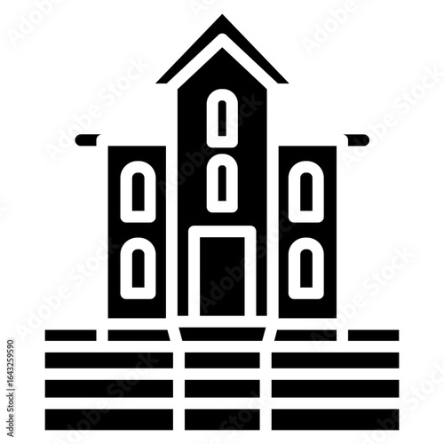 Haunted House icon vector image. Can be used for Amusement Park.