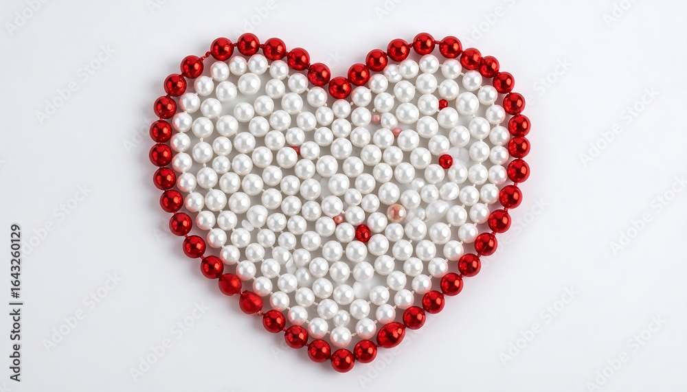 Obraz premium A Pearl and Ruby Heart: Symbolizing affection and timelessness with elegance