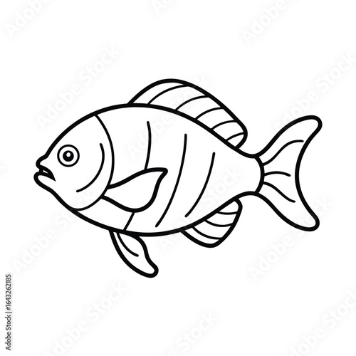 continuous single line drawing of a tilapia smoot.eps