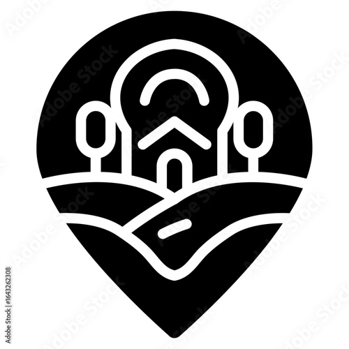 Our Location icon vector image. Can be used for Contact Us.