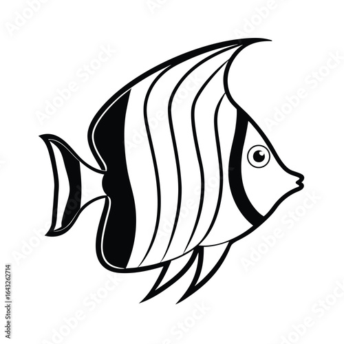 detailed vector outline of an angelfish showing f (1).eps