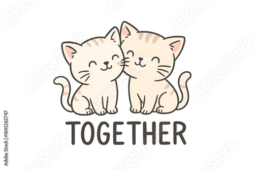 Two adorable kittens enjoying each other's company while conveying a sense of friendship and warmth in a cozy setting