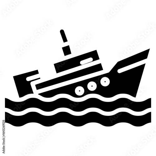 Ship Sinking icon vector image. Can be used for Ocean.