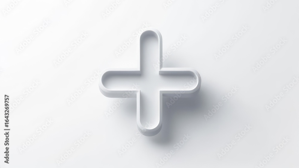 Obraz premium Simple white plus symbol (1)