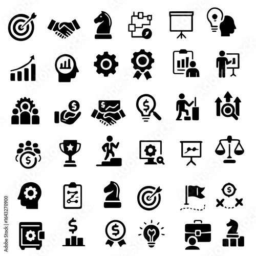 Business and finance icons set ,Digital marketing team planning campaign,